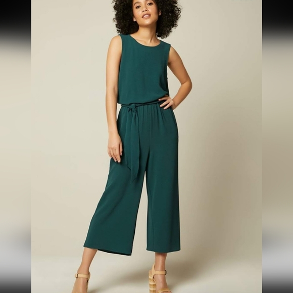 NWT RW&Co Belted Wide Leg Jumpsuit - Picture 1 of 8
